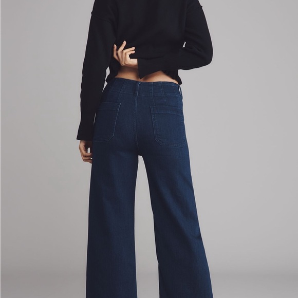 Anthropologie  Maeve Collette Dark Indigo Wide-Leg Jeans 28 - Picture 3 of 6